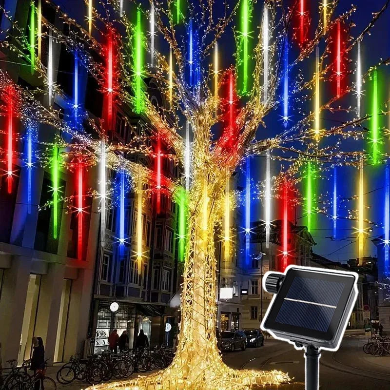 Meteor Shower Rain LED String Lights (Solar Powered)
