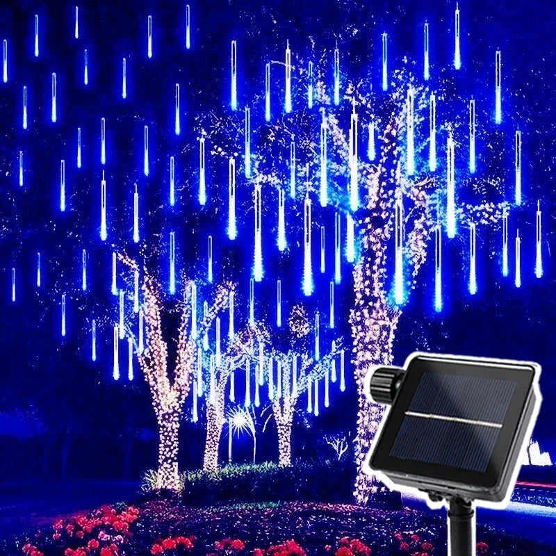 Meteor Shower Rain LED String Lights (Solar Powered)