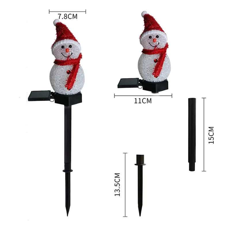 Solar-Powered Snowman Outdoor Decoration