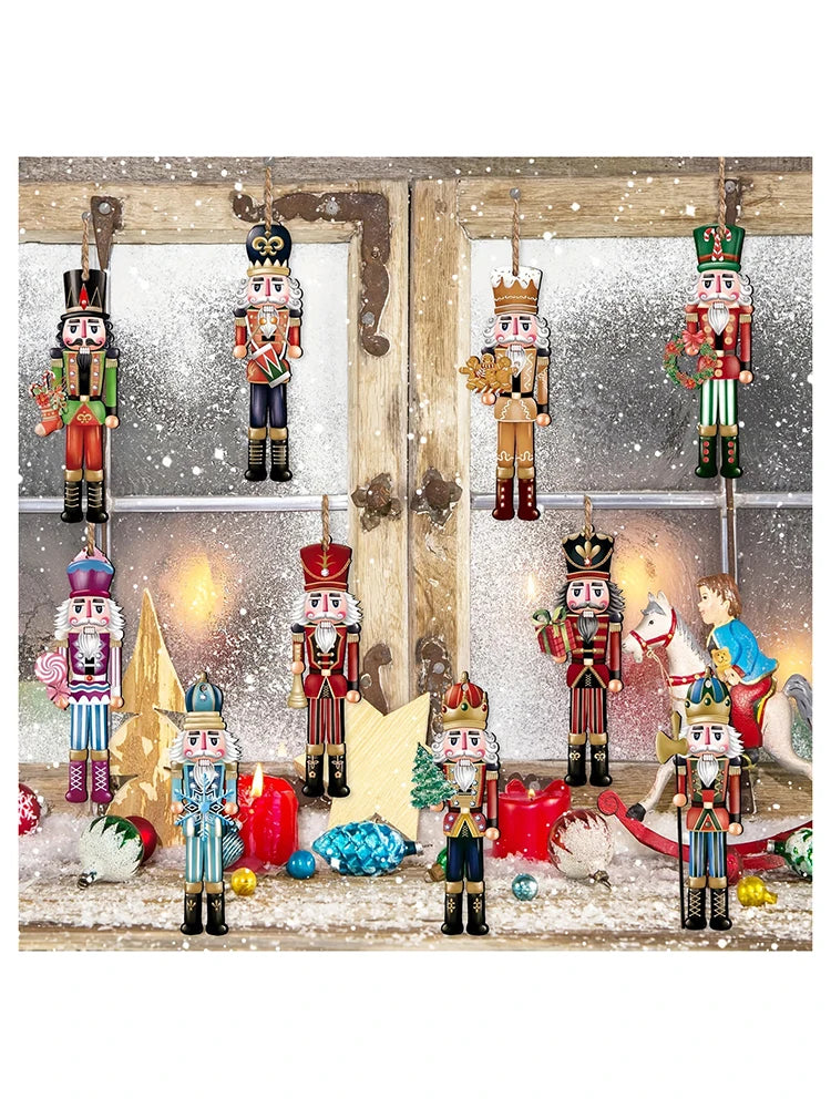 12PCS Nutcracker Wooden Decorative Set