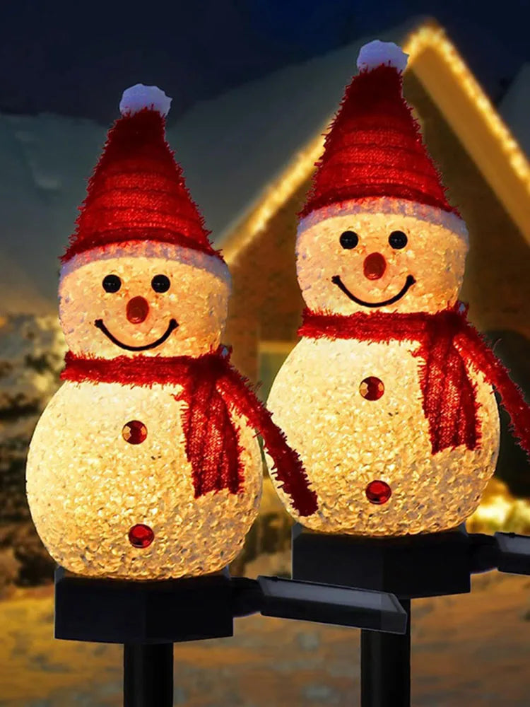 Solar-Powered Snowman Outdoor Decoration