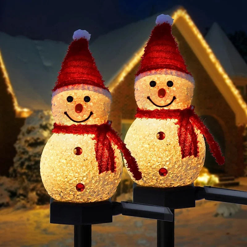Solar-Powered Snowman Outdoor Decoration