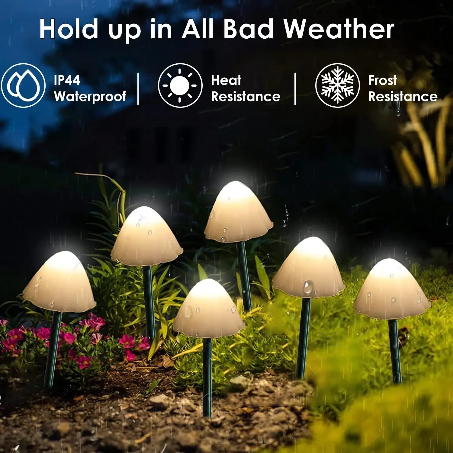 Solar-Powered Mushroom Lights Outdoor Decorative