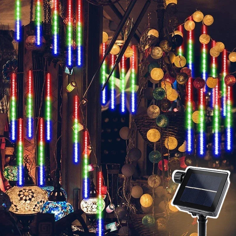 Meteor Shower Rain LED String Lights (Solar Powered)
