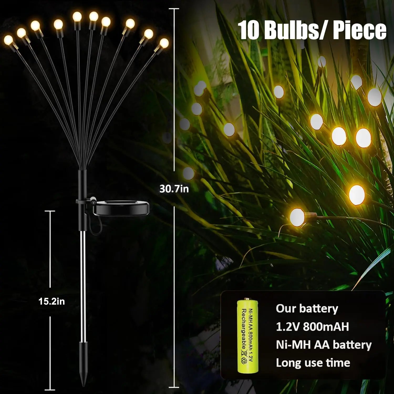 LED Solar Garden Lights Firefly Waterproof Solar Lights