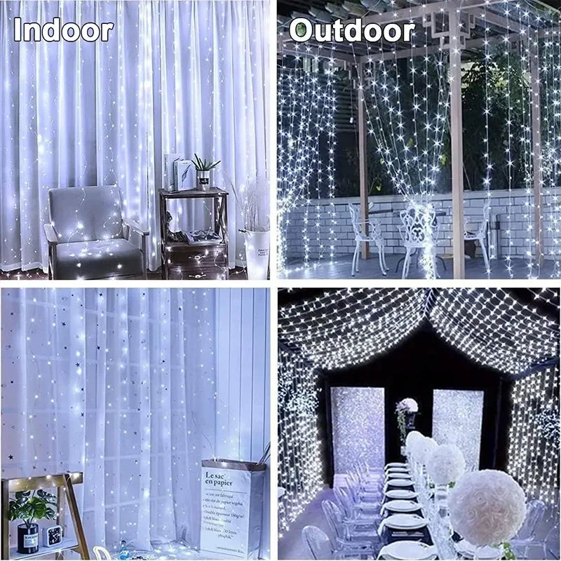 Christmas Curtain String Lights Decoration