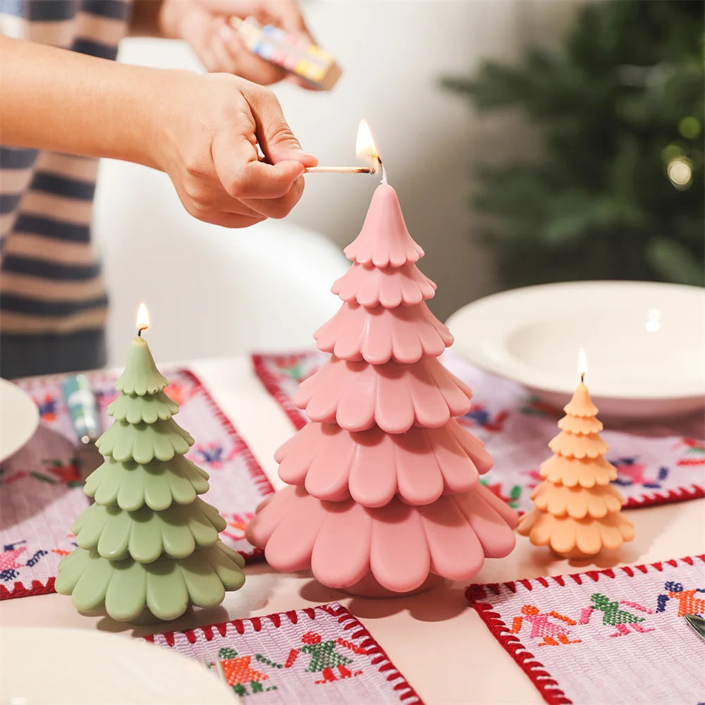 Christmas Tree Silicone Molds for Candle Making Xmas Handmade Candle Making Mould DIY Craft Candle Making Supplies