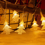 Christmas String Lights LED Acrylic w/ Snowflakes and Trees