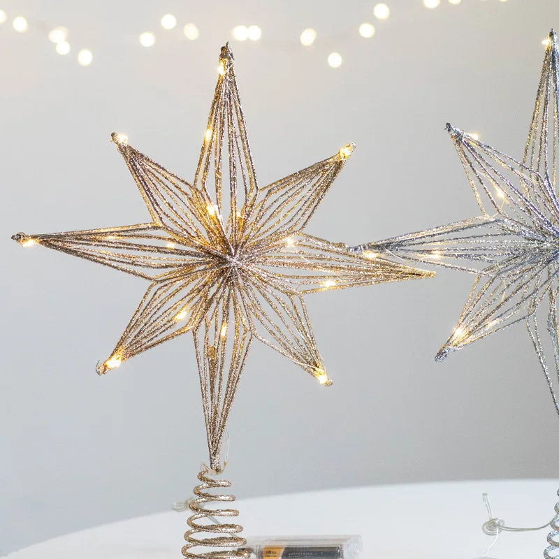 Christmas Star Tree Topper with Warm White Lights