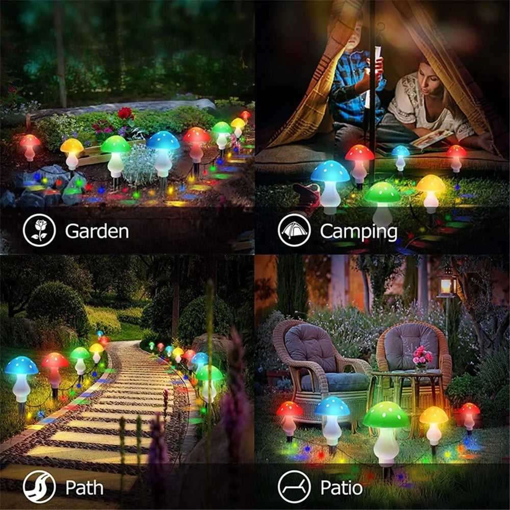 Solar-Powered Mushroom Light Garden Outdoor Decor