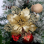 Artificial Christmas Tree Flower Glitter Decoration
