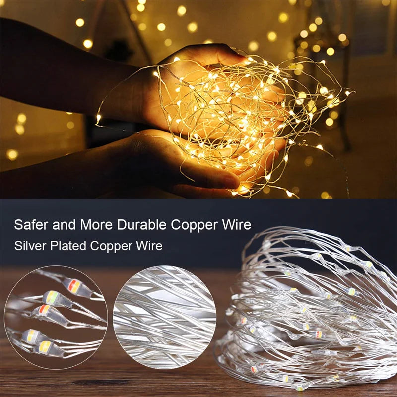 (USB) Christmas Lights Copper Wire String