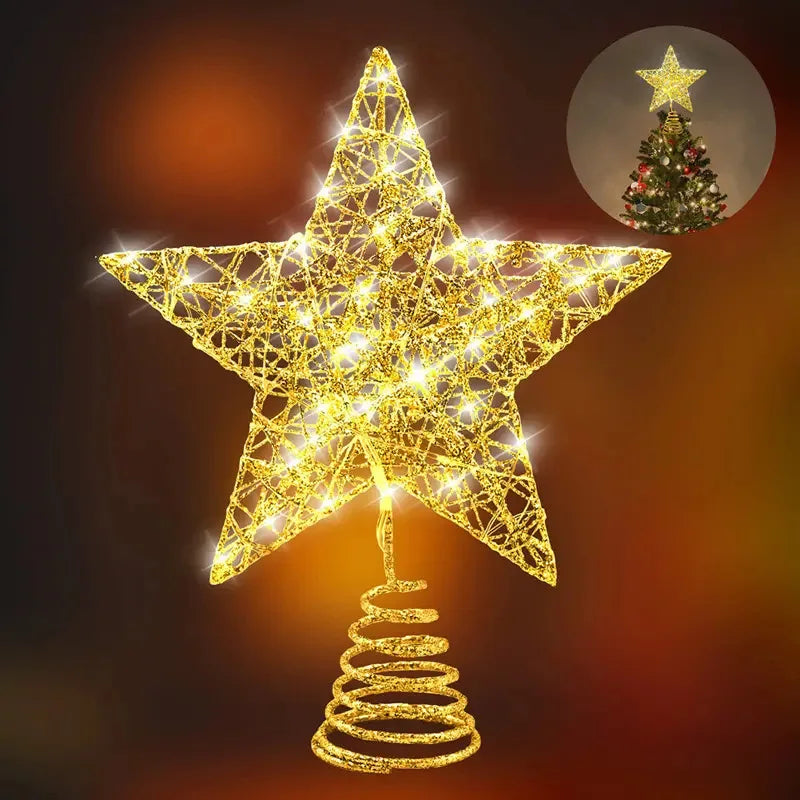 LED Christmas Tree Top Pentagram Decoration