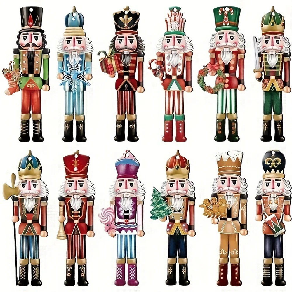 12PCS Nutcracker Wooden Decorative Set