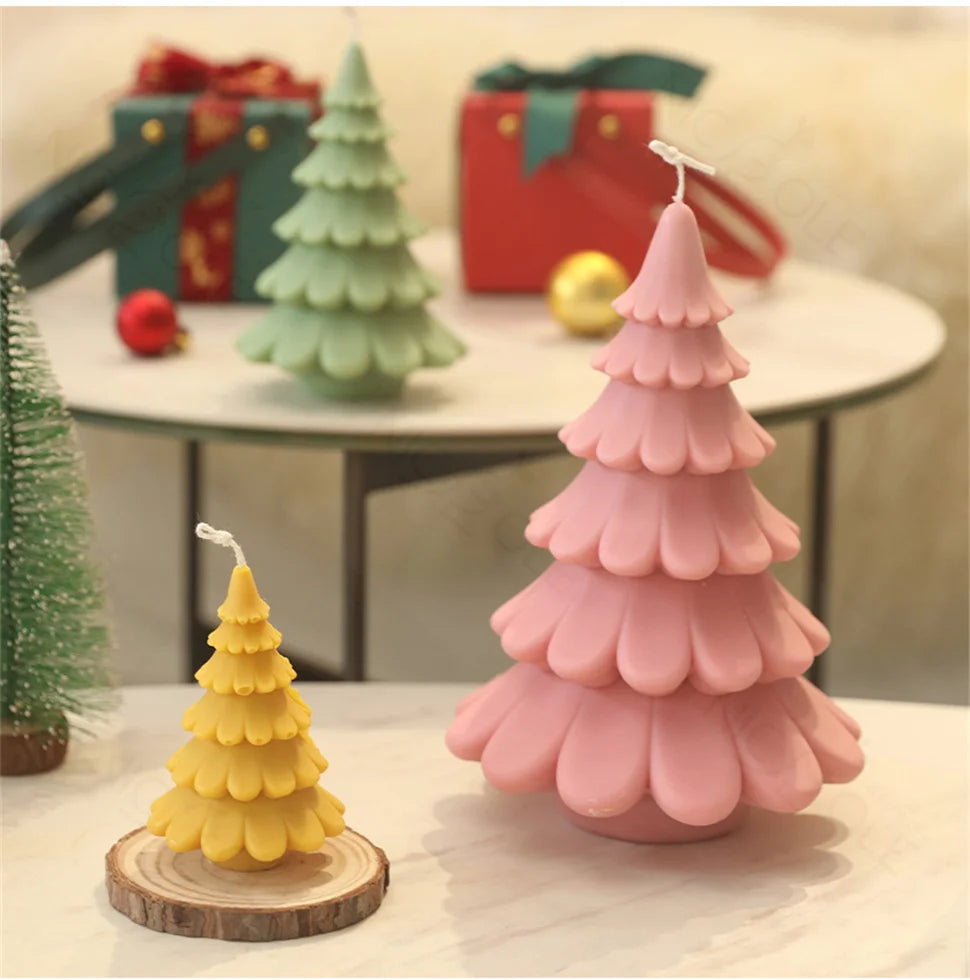 Christmas Tree Silicone Molds for Candle Making Xmas Handmade Candle Making Mould DIY Craft Candle Making Supplies