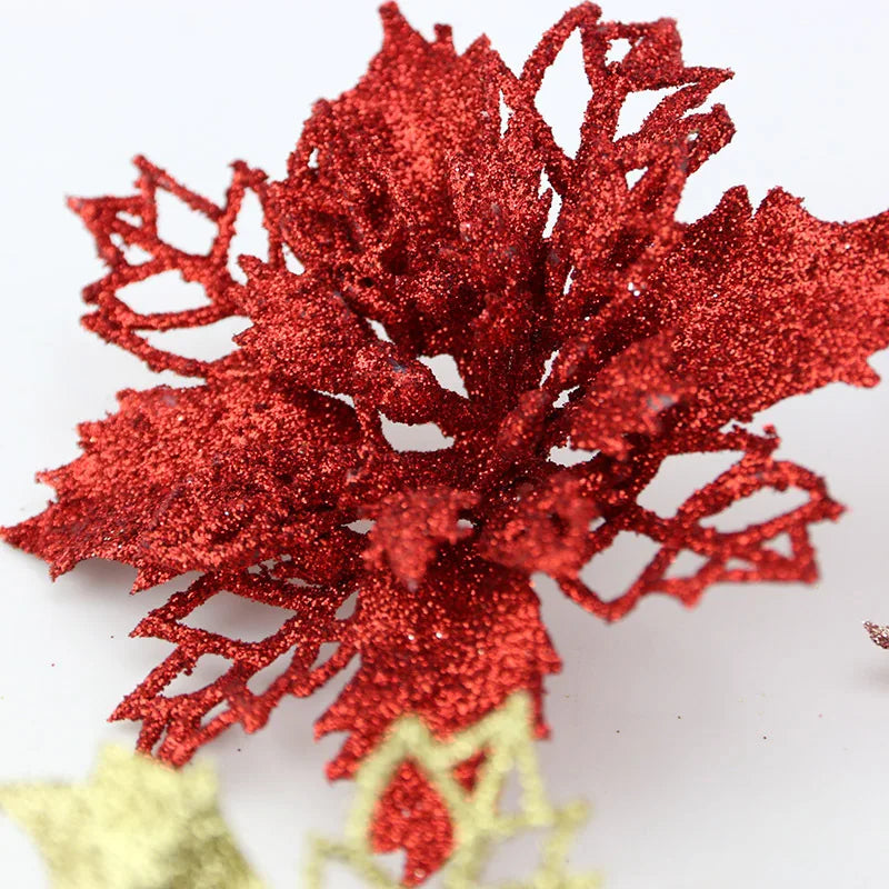 Artificial Christmas Tree Flower Glitter Decoration