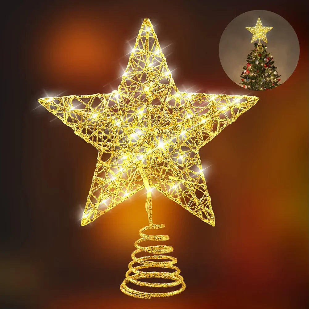 LED Christmas Tree Top Pentagram Decoration