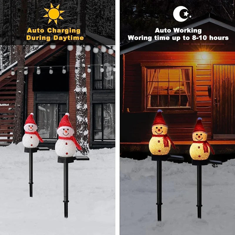 Solar-Powered Snowman Outdoor Decoration