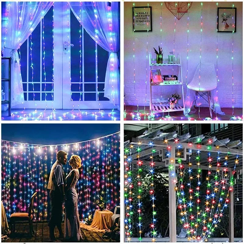 Christmas Curtain String Lights Decoration