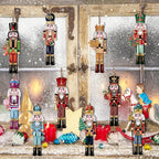 12PCS Nutcracker Wooden Decorative Set