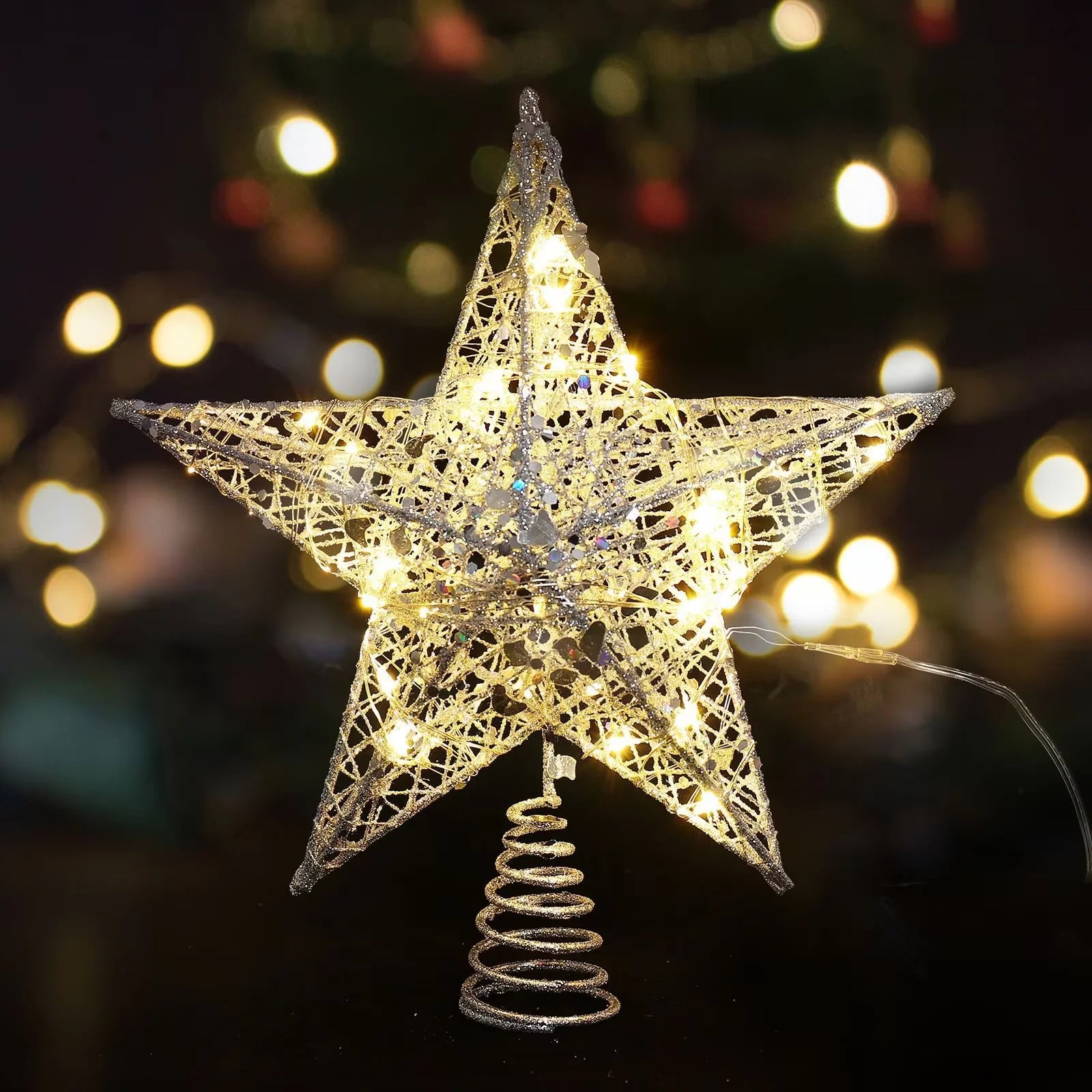 LED Christmas Tree Top Pentagram Decoration