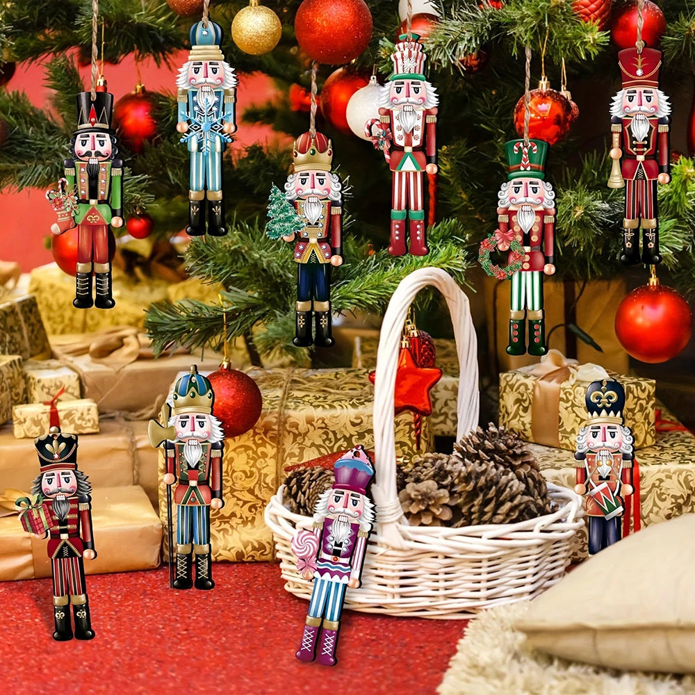 12PCS Nutcracker Wooden Decorative Set