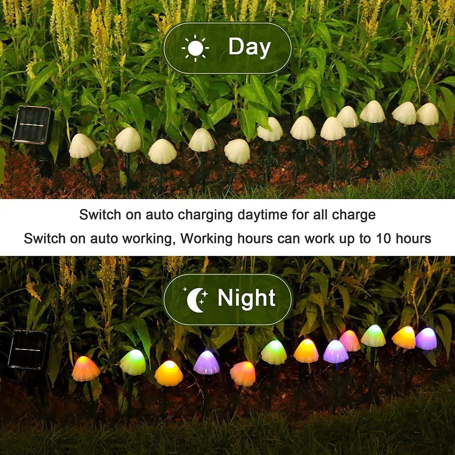 Solar-Powered Mushroom Lights Outdoor Decorative