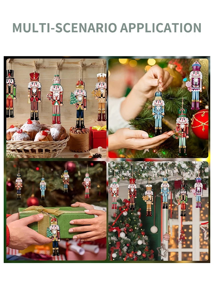 12PCS Nutcracker Wooden Decorative Set