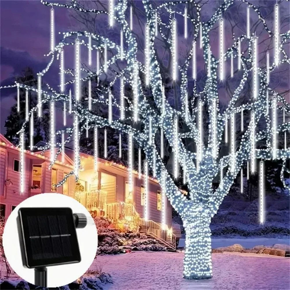 Meteor Shower Rain LED String Lights (Solar Powered)