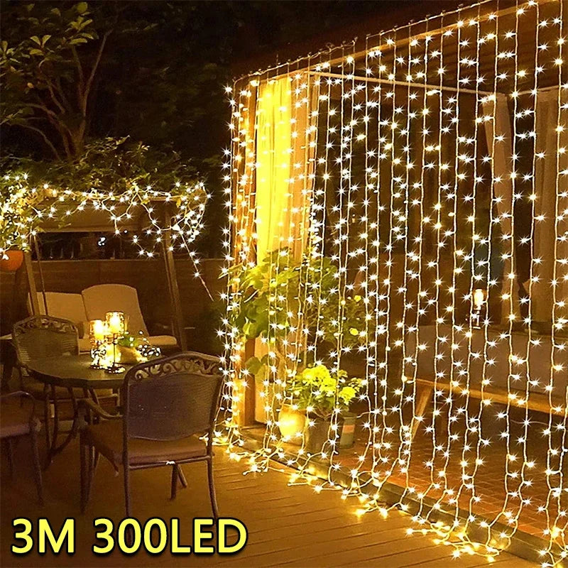 Christmas Curtain String Lights Decoration