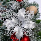 Artificial Christmas Tree Flower Glitter Decoration