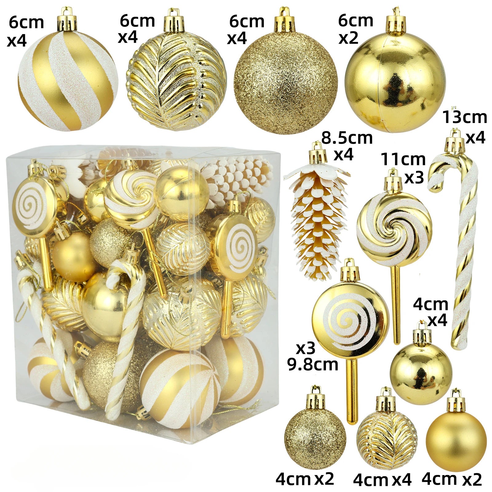 40 Pieces Christmas Ornaments Set