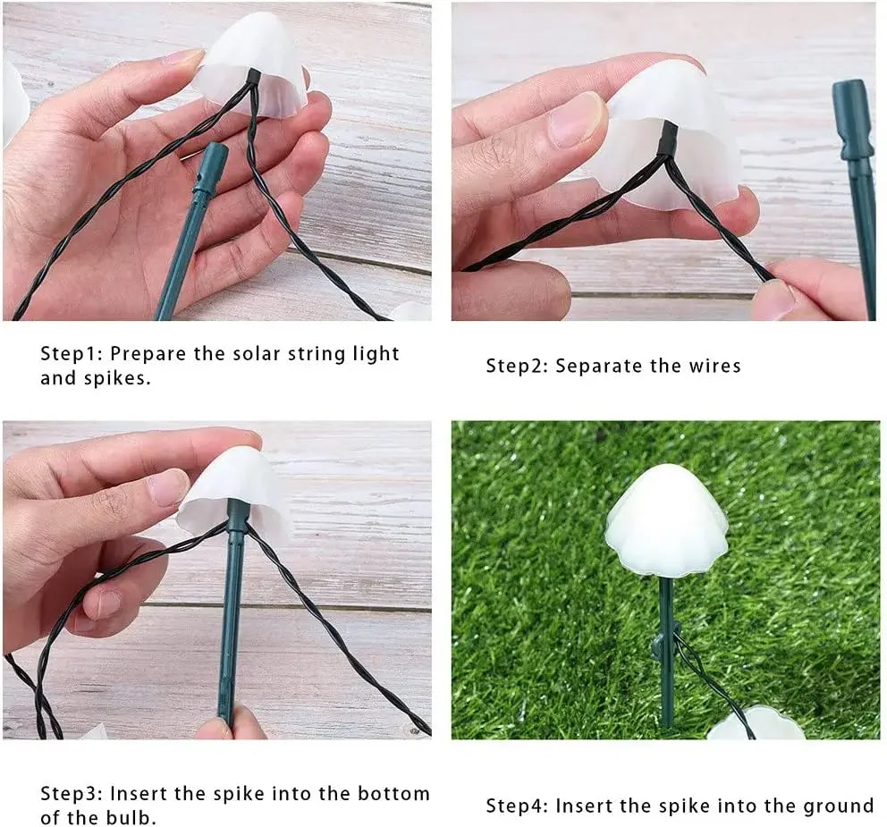 Solar-Powered Mushroom Lights Outdoor Decorative