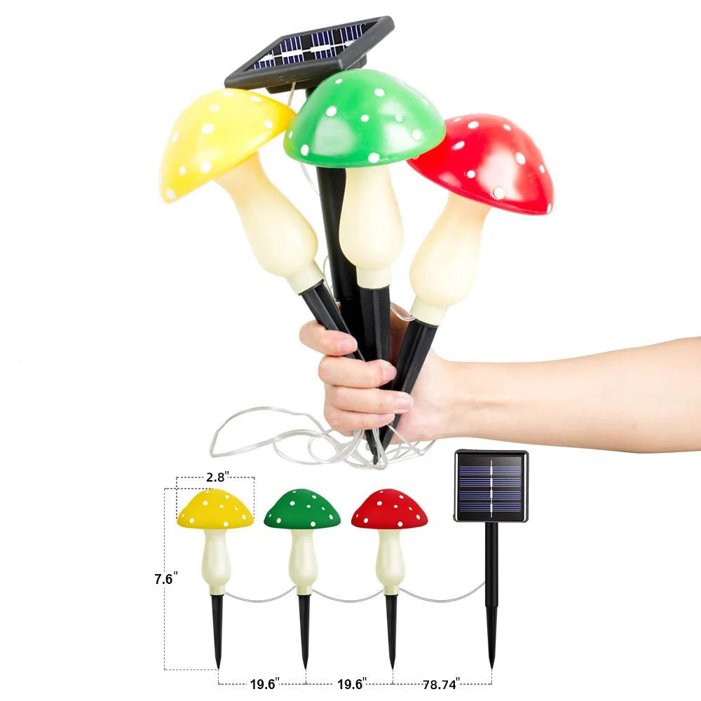 Solar-Powered Mushroom Light Garden Outdoor Decor