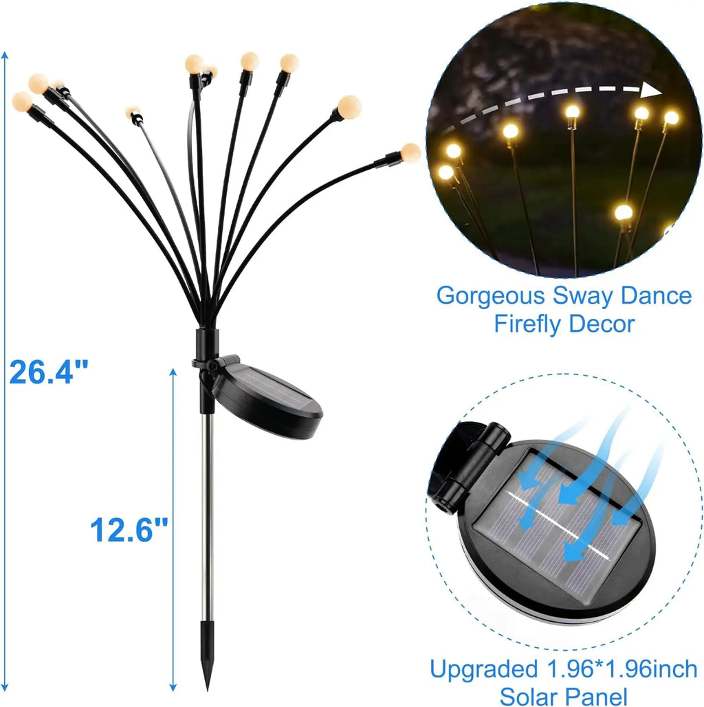 LED Solar Garden Lights Firefly Waterproof Solar Lights