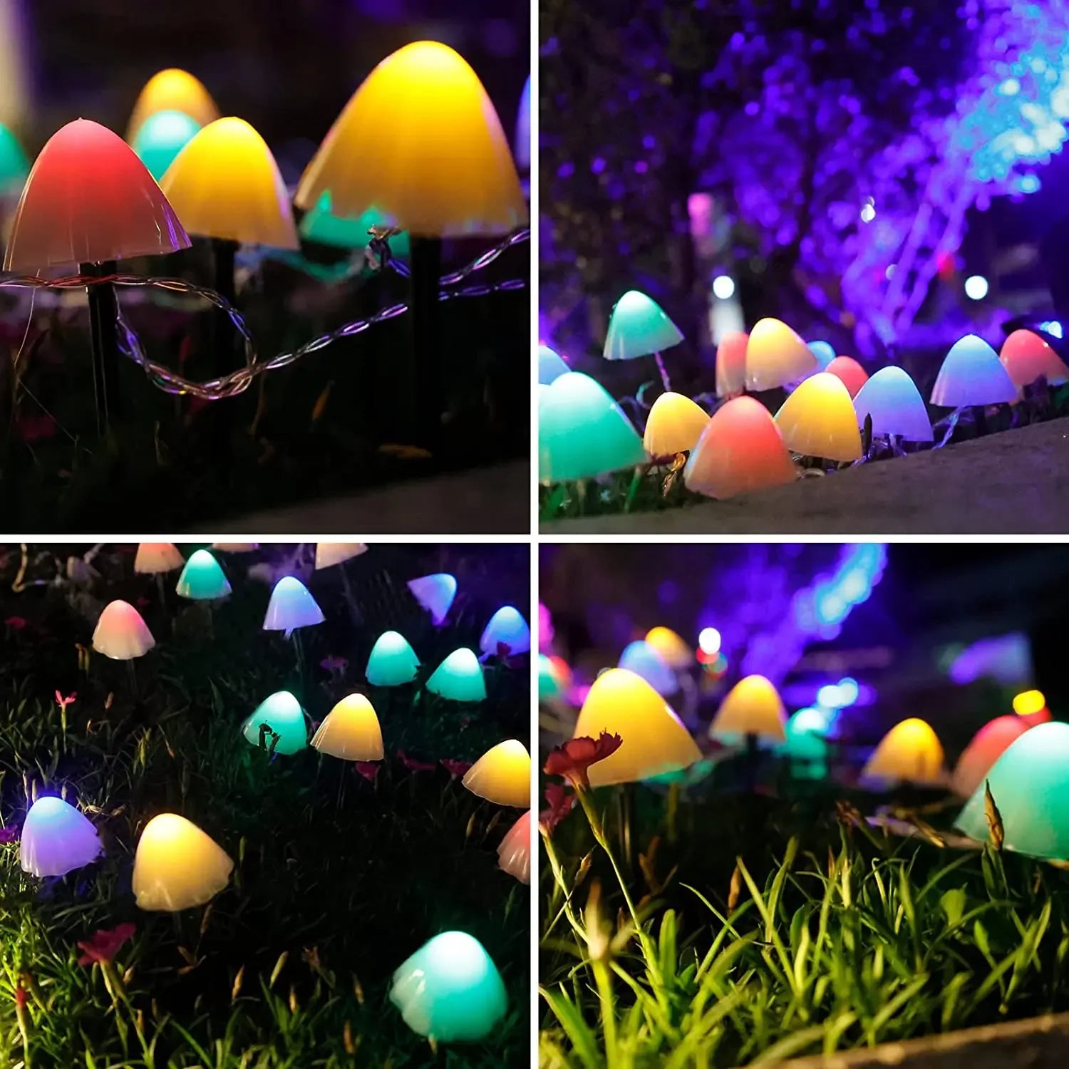 Solar-Powered Mushroom Lights Outdoor Decorative