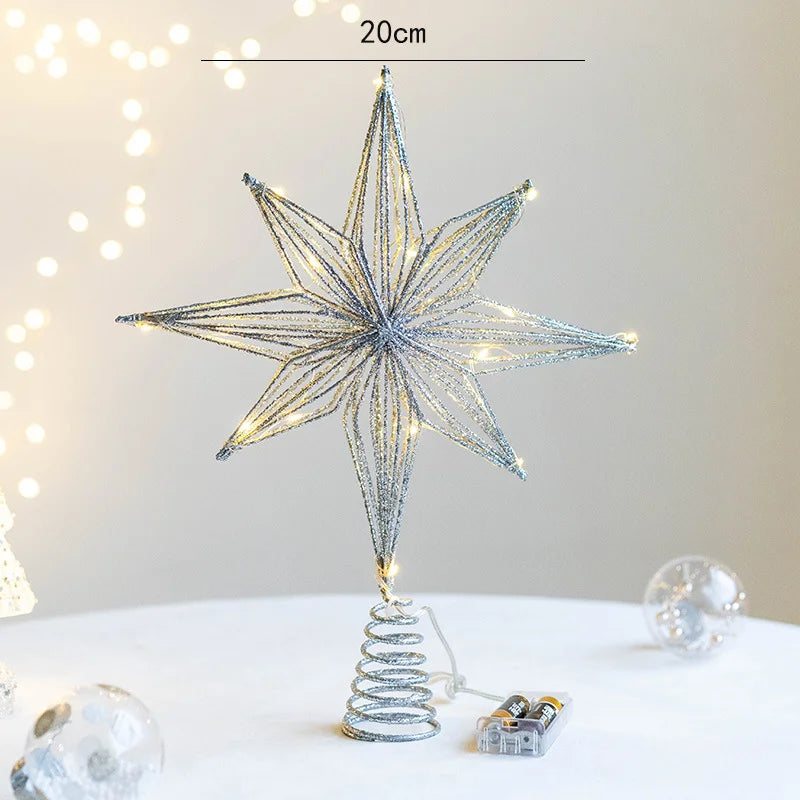 Christmas Star Tree Topper with Warm White Lights