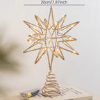 Christmas Star Tree Topper with Warm White Lights