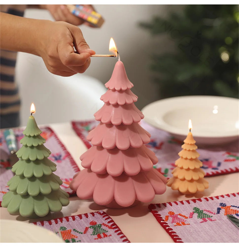 Christmas Tree Silicone Molds for Candle Making Xmas Handmade Candle Making Mould DIY Craft Candle Making Supplies