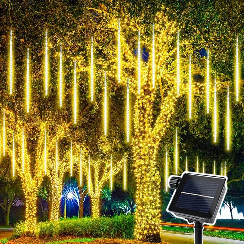 Meteor Shower Rain LED String Lights (Solar Powered)
