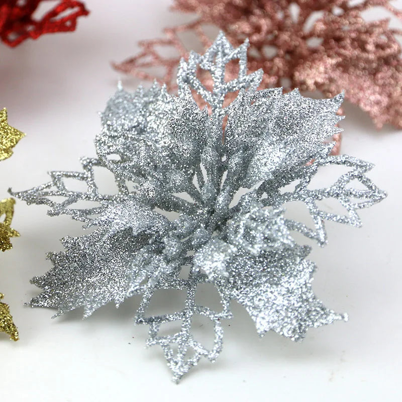 Artificial Christmas Tree Flower Glitter Decoration