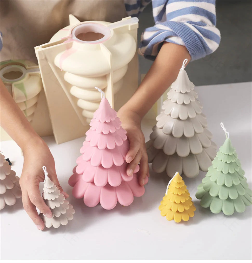 Christmas Tree Silicone Molds for Candle Making Xmas Handmade Candle Making Mould DIY Craft Candle Making Supplies