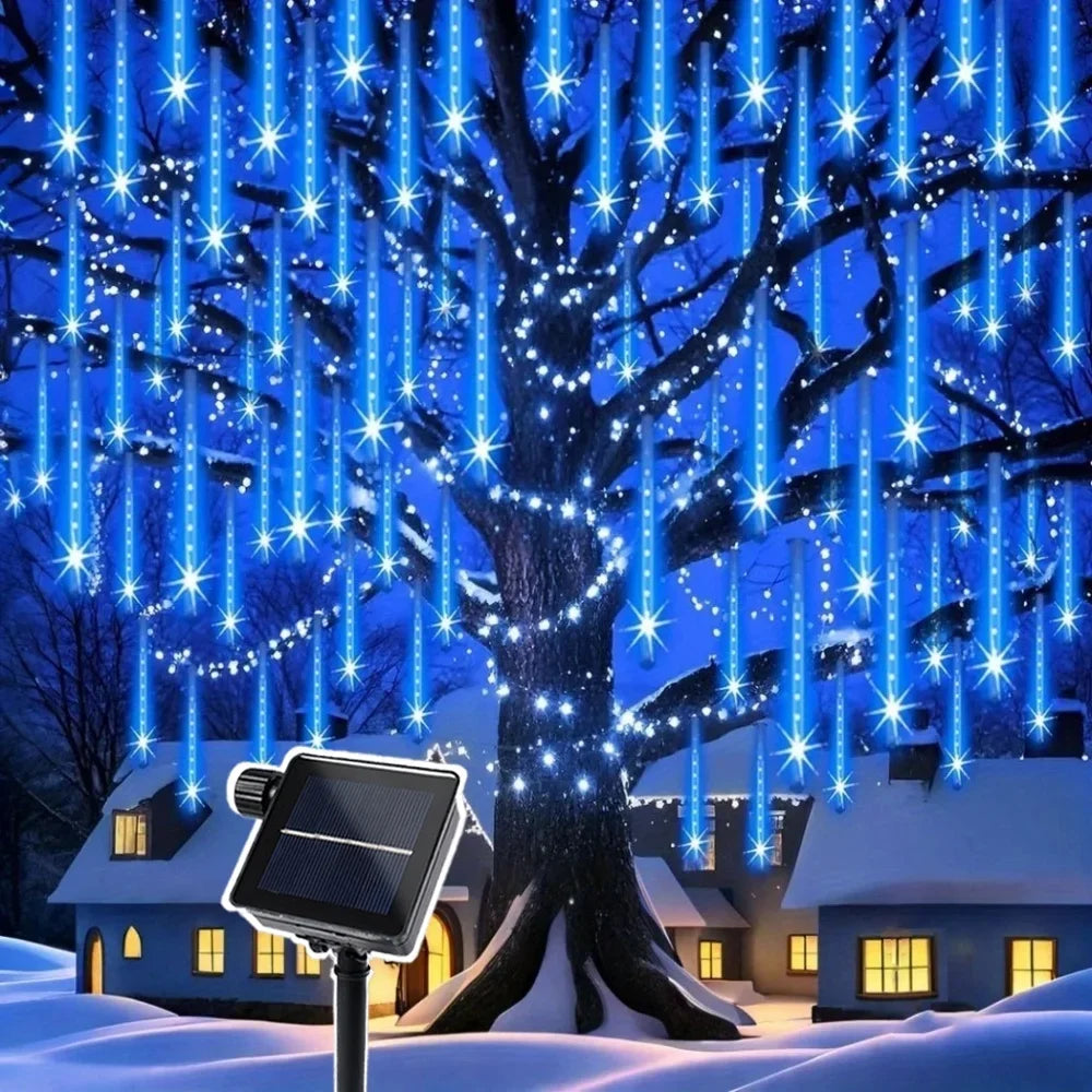 Meteor Shower Rain LED String Lights (Solar Powered)