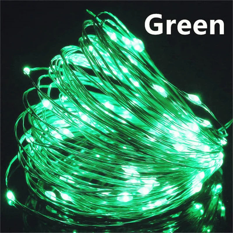 USB Led Fairy Lights Copper Wire String 20M 200LED Holiday Outdoor Lamp Garland For Christmas Tree Wedding Party Decoration