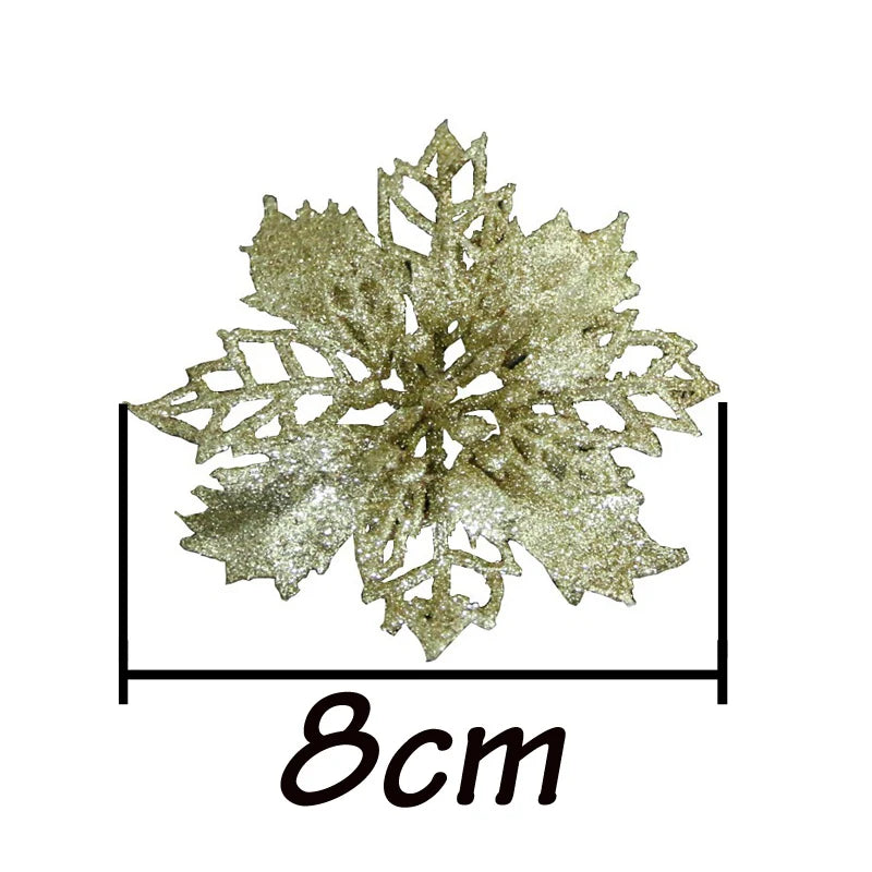 Artificial Christmas Tree Flower Glitter Decoration