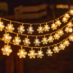 Christmas String Lights LED Acrylic w/ Snowflakes and Trees